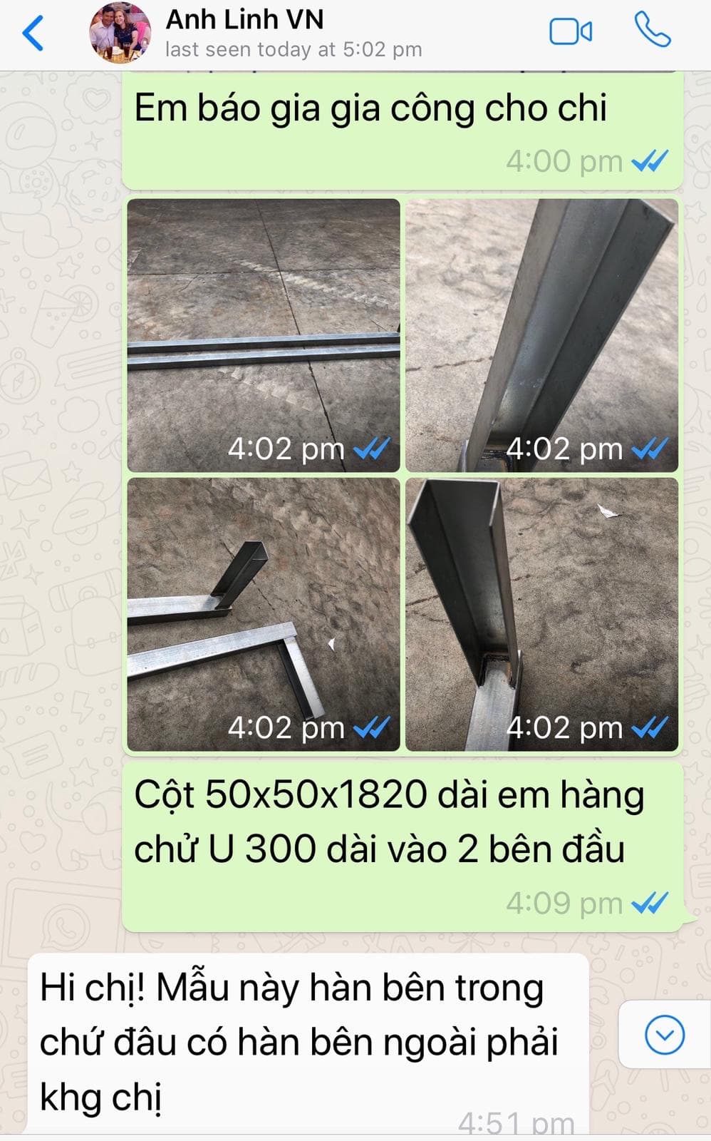 50x50x1820 metal post